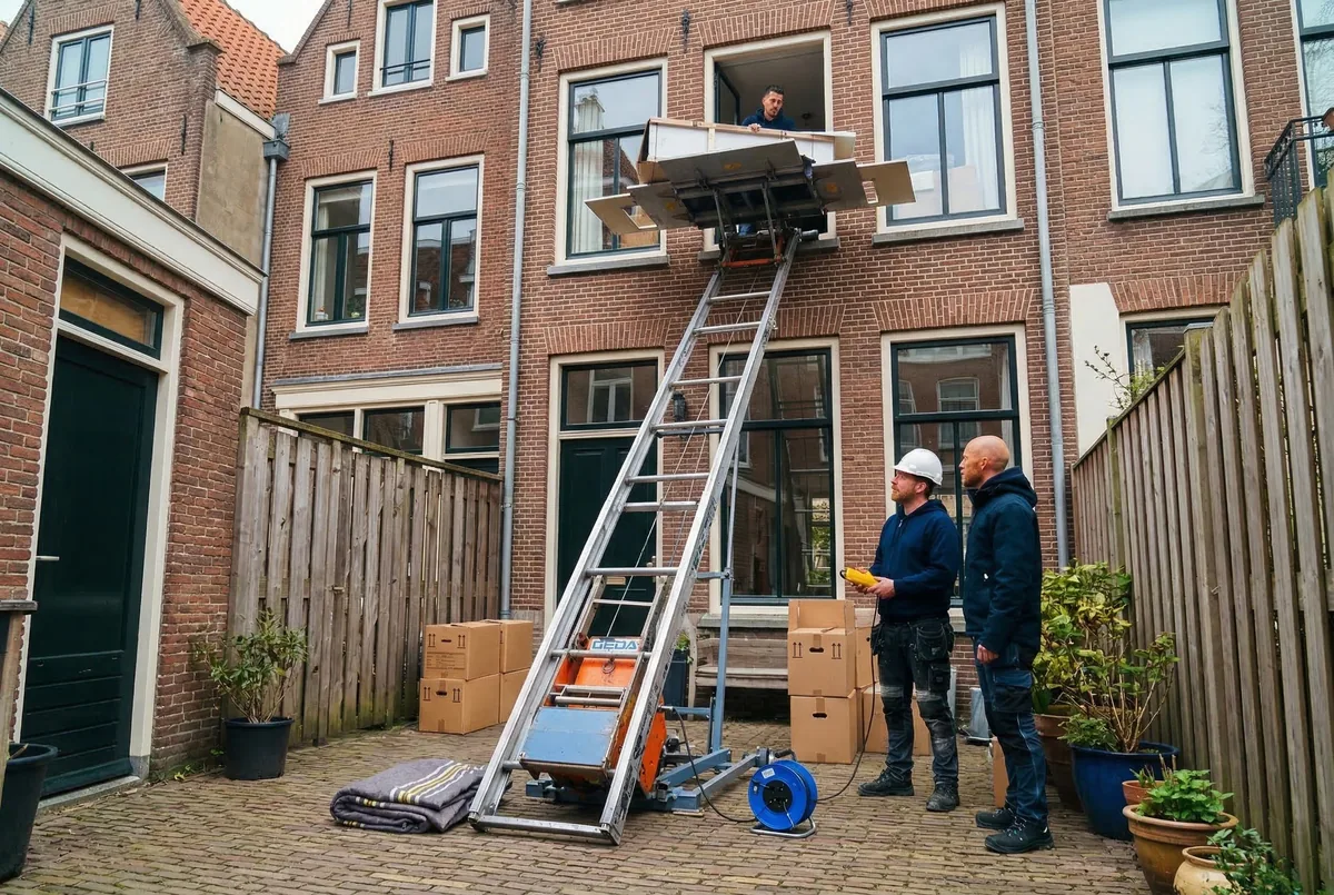 Team operating a lift